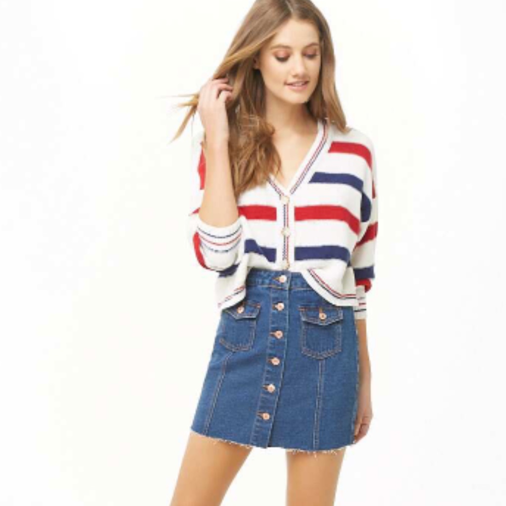 Nwt Button Front Mini Skirt
